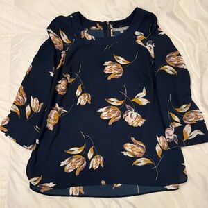 Daniel Rainn Navy Floral Blouse